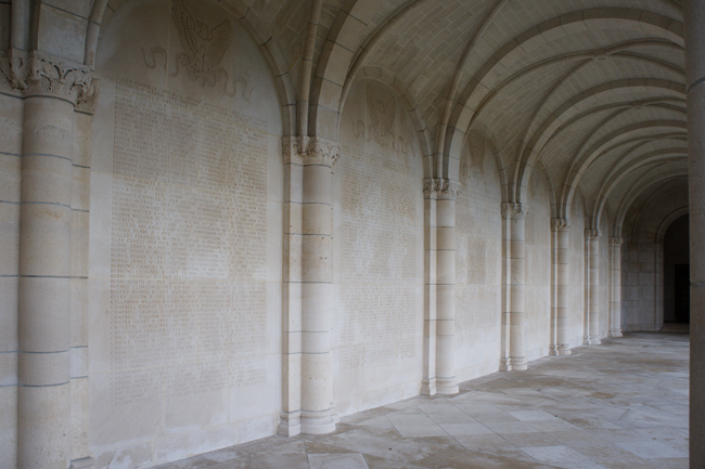 Photograph of the lists of the missing at Meuse-Argonne American Cemetery, Veterans Day 2015.